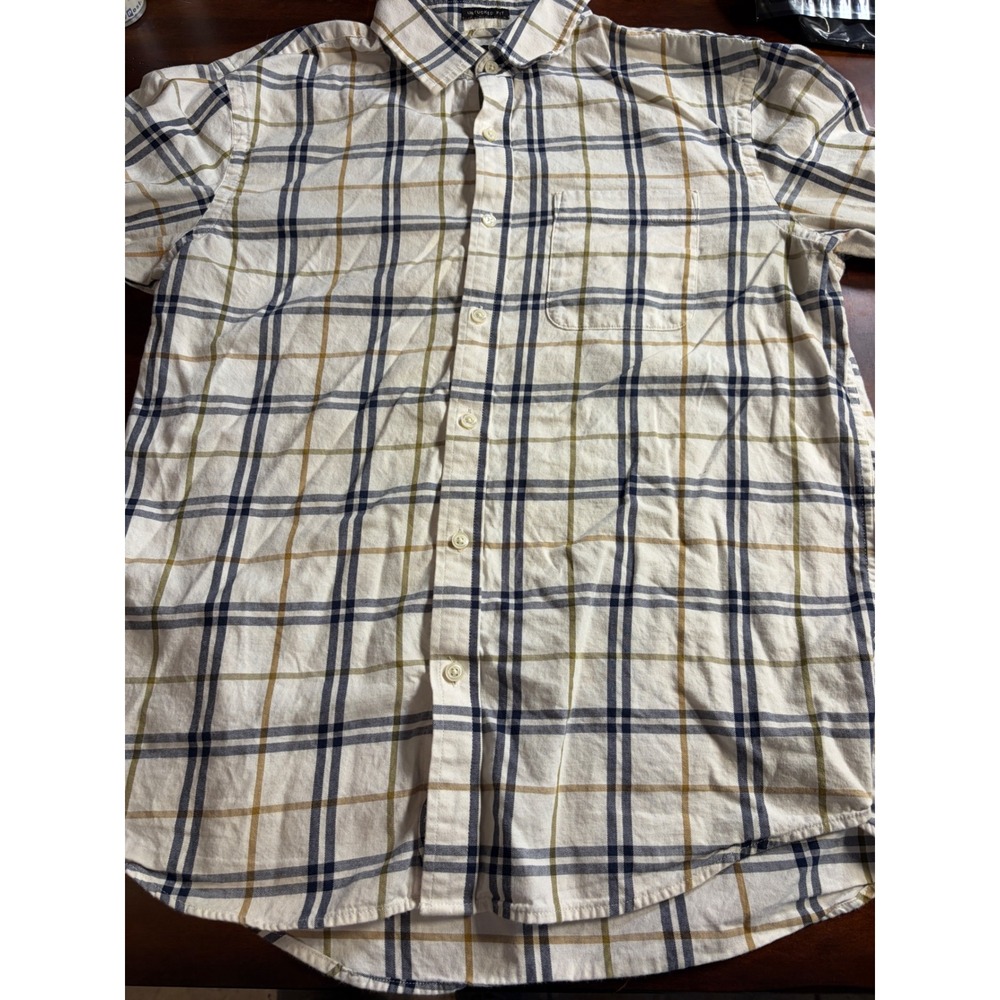 Banana Republic Mens Untucked Fit Plaid Long Sleeve Button Down Shirt Large